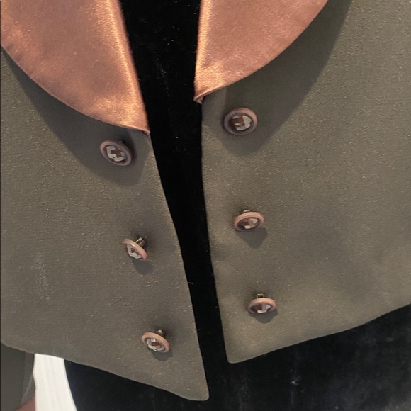 Joseph Ribkoff Tuxedo Style Brown Women's Jacket with Satin shawl collar Size 14 - Picture 6 of 17